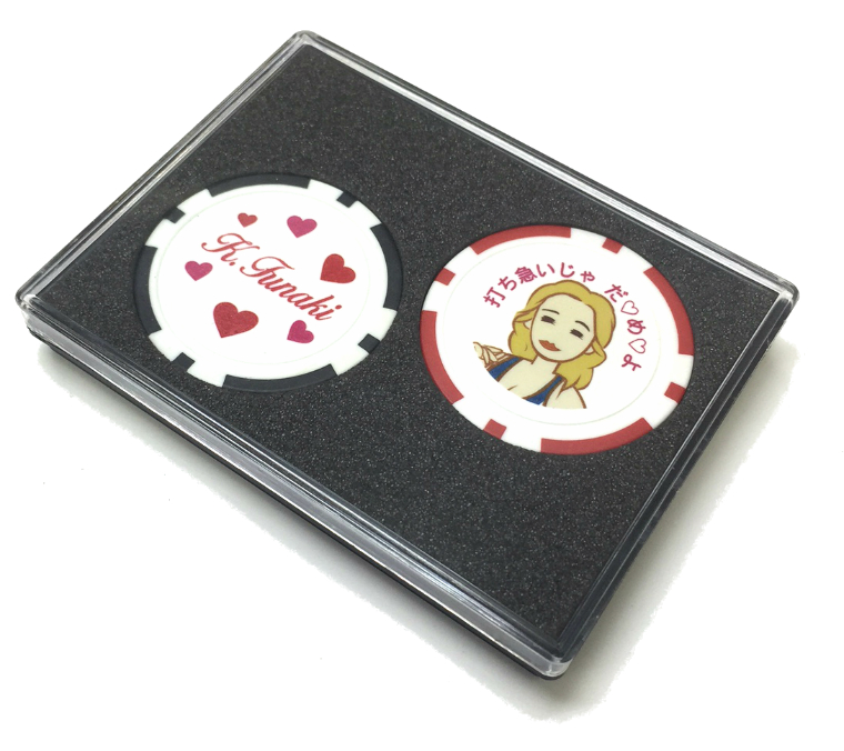 名入れゴルフマーカー 2個入りプラケース入り | 名入れゴルフボール